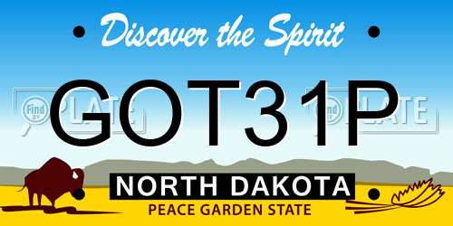 GOT31P North Dakota License Plate