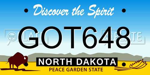 GOT648 North Dakota License Plate