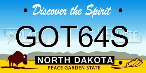 GOT64S North Dakota License Plate