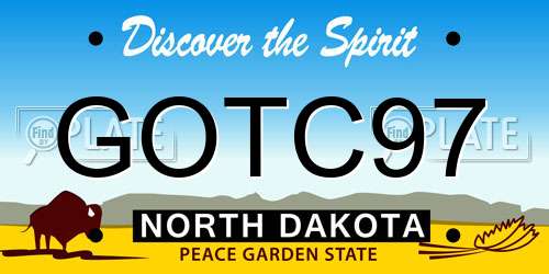 GOTC97 North Dakota License Plate