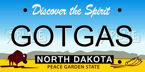 GOTGAS North Dakota License Plate