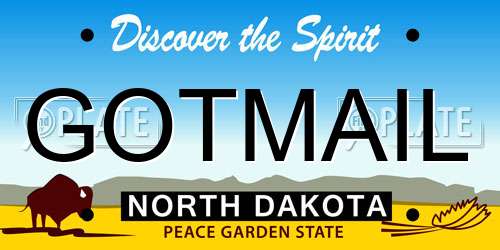 GOTMAIL North Dakota License Plate
