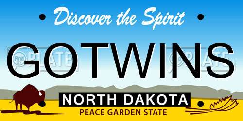GOTWINS North Dakota License Plate