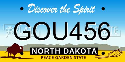 GOU456 North Dakota License Plate