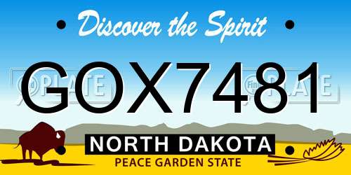 GOX7481 North Dakota License Plate