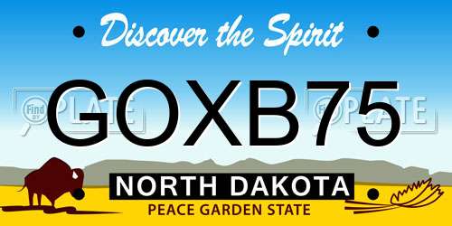 GOXB75 North Dakota License Plate