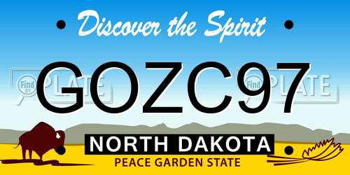 GOZC97 North Dakota License Plate