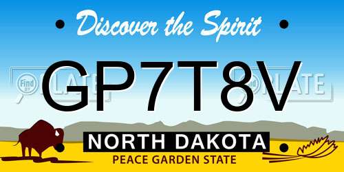 GP7T8V North Dakota License Plate