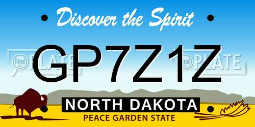 GP7Z1Z North Dakota License Plate