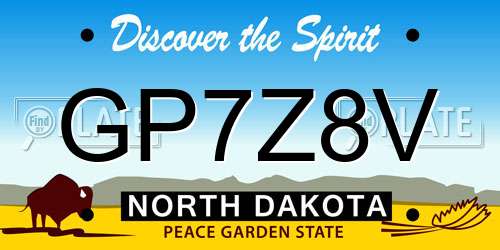 GP7Z8V North Dakota License Plate