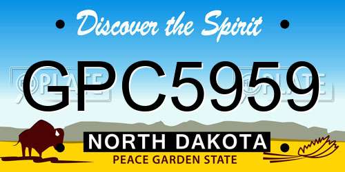 GPC5959 North Dakota License Plate