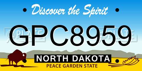 GPC8959 North Dakota License Plate