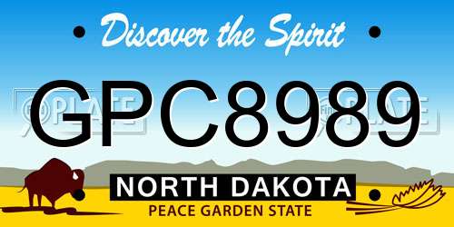 GPC8989 North Dakota License Plate