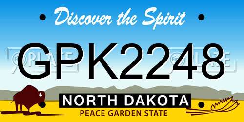GPK2248 North Dakota License Plate