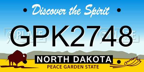 GPK2748 North Dakota License Plate
