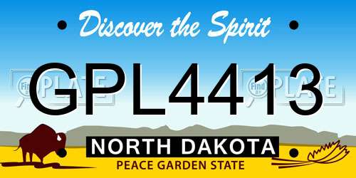 GPL4413 North Dakota License Plate