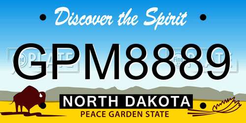 GPM8889 North Dakota License Plate