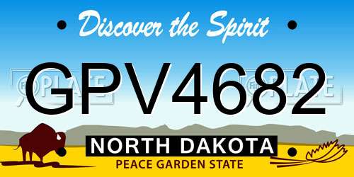 GPV4682 North Dakota License Plate