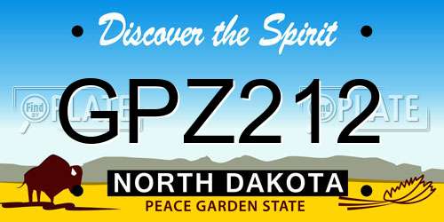 GPZ212 North Dakota License Plate