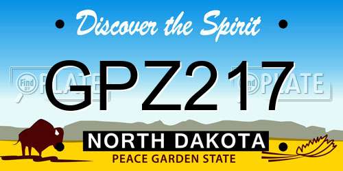 GPZ217 North Dakota License Plate