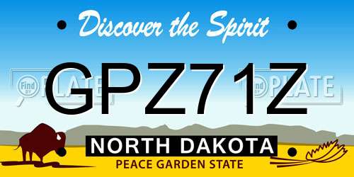 GPZ71Z North Dakota License Plate