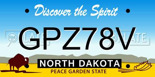 GPZ78V North Dakota License Plate