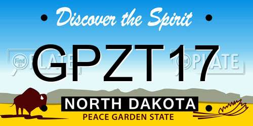 GPZT17 North Dakota License Plate