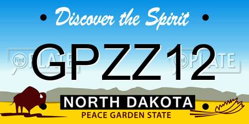 GPZZ12 North Dakota License Plate