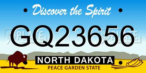 GQ23656 North Dakota License Plate