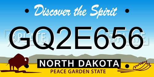 GQ2E656 North Dakota License Plate