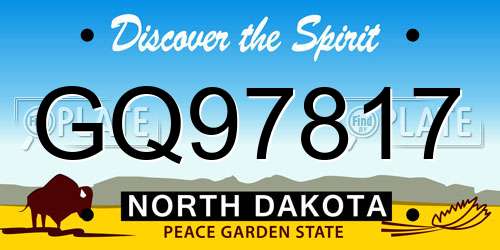 GQ97817 North Dakota License Plate