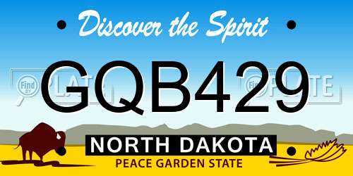 GQB429 North Dakota License Plate