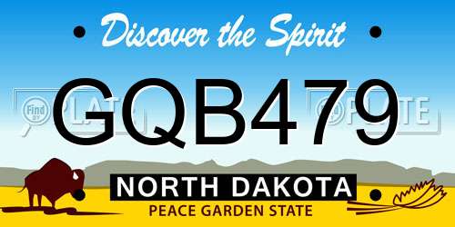 GQB479 North Dakota License Plate