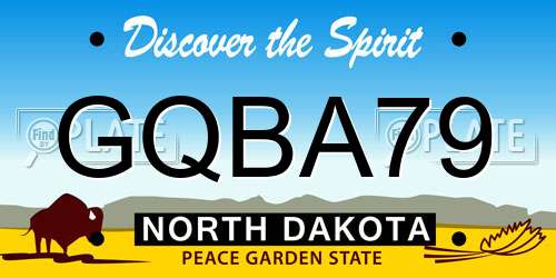 GQBA79 North Dakota License Plate