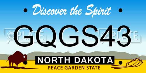 GQGS43 North Dakota License Plate