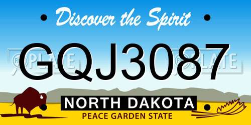 GQJ3087 North Dakota License Plate