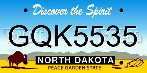 GQK5535 North Dakota License Plate