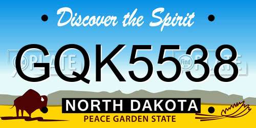 GQK5538 North Dakota License Plate