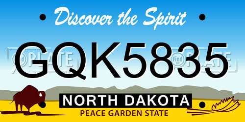 GQK5835 North Dakota License Plate