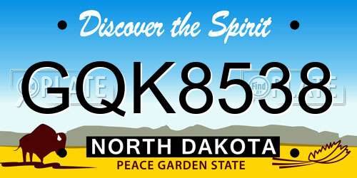 GQK8538 North Dakota License Plate