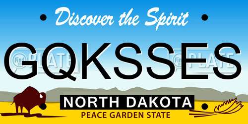GQKSSES North Dakota License Plate