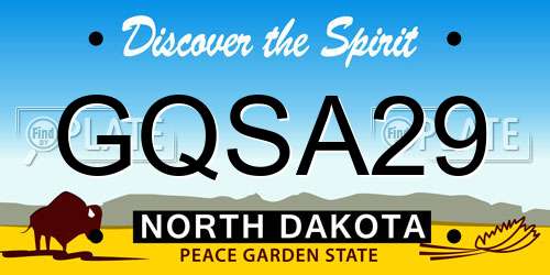 GQSA29 North Dakota License Plate