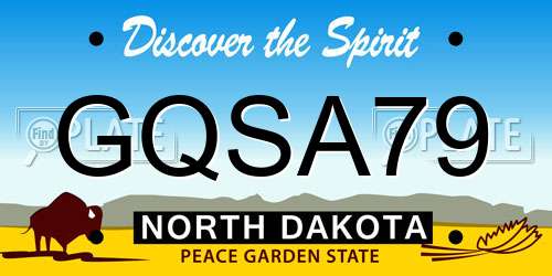 GQSA79 North Dakota License Plate