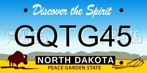 GQTG45 North Dakota License Plate
