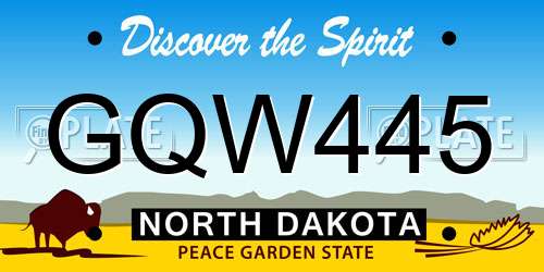 GQW445 North Dakota License Plate