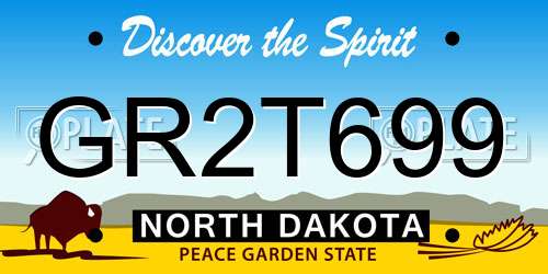 GR2T699 North Dakota License Plate