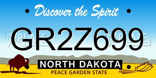 GR2Z699 North Dakota License Plate