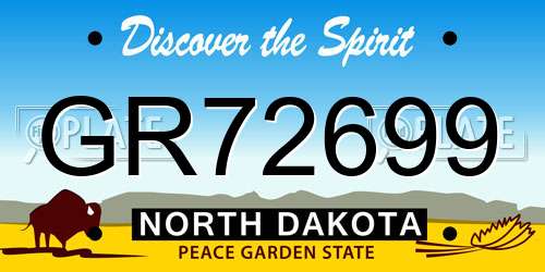 GR72699 North Dakota License Plate