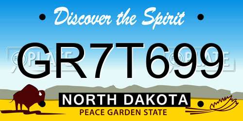 GR7T699 North Dakota License Plate