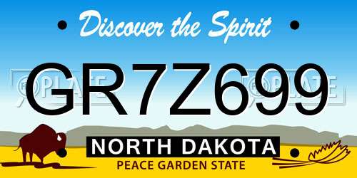 GR7Z699 North Dakota License Plate